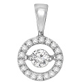 Round 925 Silver Pendants Jewelry with Dancing Diamond